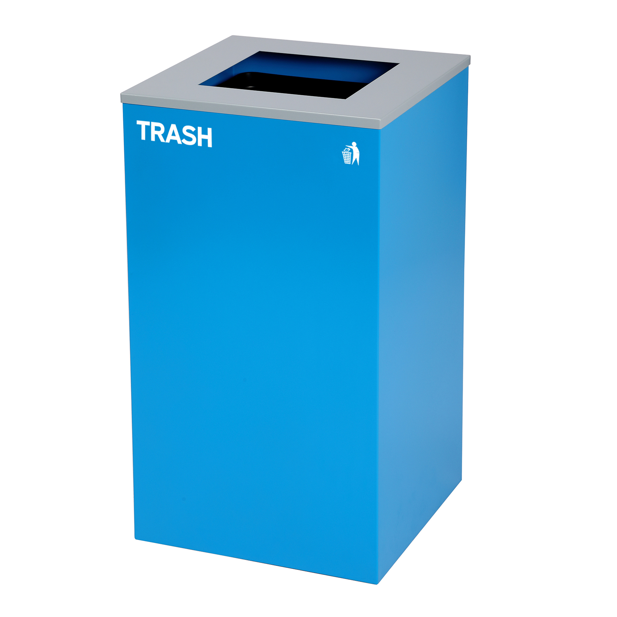 Alpine, 29-Gallon Square Metal Trash Can, Blue Bin, Capacity 29 Gal, Model# ALP4450-KIT-BLU-S-TR